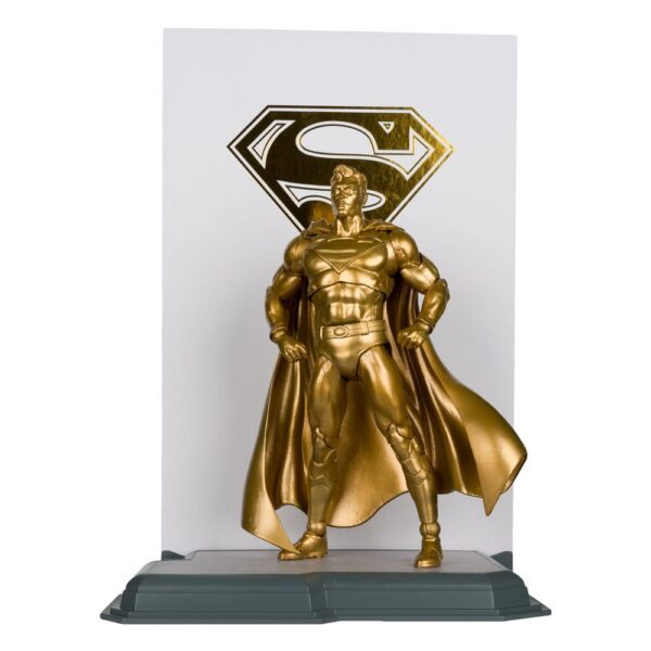 DC Multiverse Action FigureSuperman Centennial Park Tribute Statue Gold Label 18 cm5