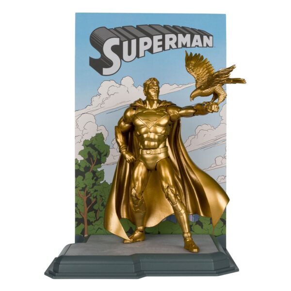 DC Multiverse Action FigureSuperman Centennial Park Tribute Statue Gold Label 18 cm7