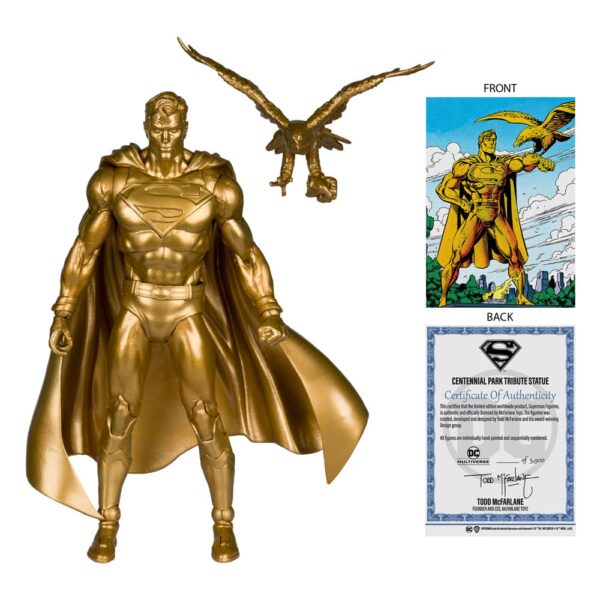 DC Multiverse Action FigureSuperman Centennial Park Tribute Statue Gold Label 18 cm8