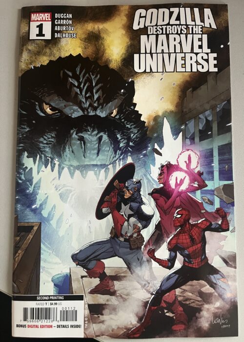 Godzilla destroys the Marvel Universe #1 second print (Marvel Comics)