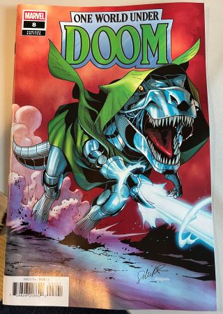 One World under Doom #8 Salvador Larroca Doomasaur Variant (Marvel Comics)