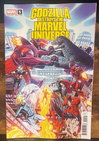 Godzilla destroys the Marvel Universe #5 Cory Smith variant (Marvel Comics)