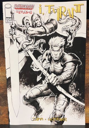 I Tyrant #5 Godfarr Youngblood Team up B&W variant (Image Comics)